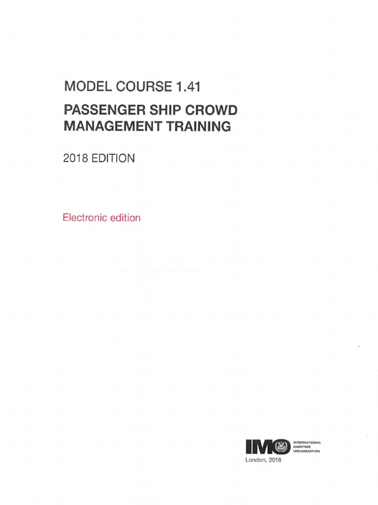 1.41 Passenger Ship Crowd Management Training | PDF