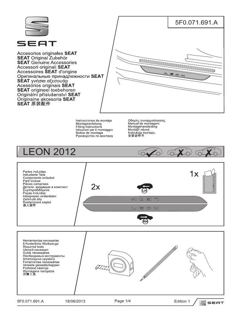 Fitting Instructions 5F0071691A | PDF