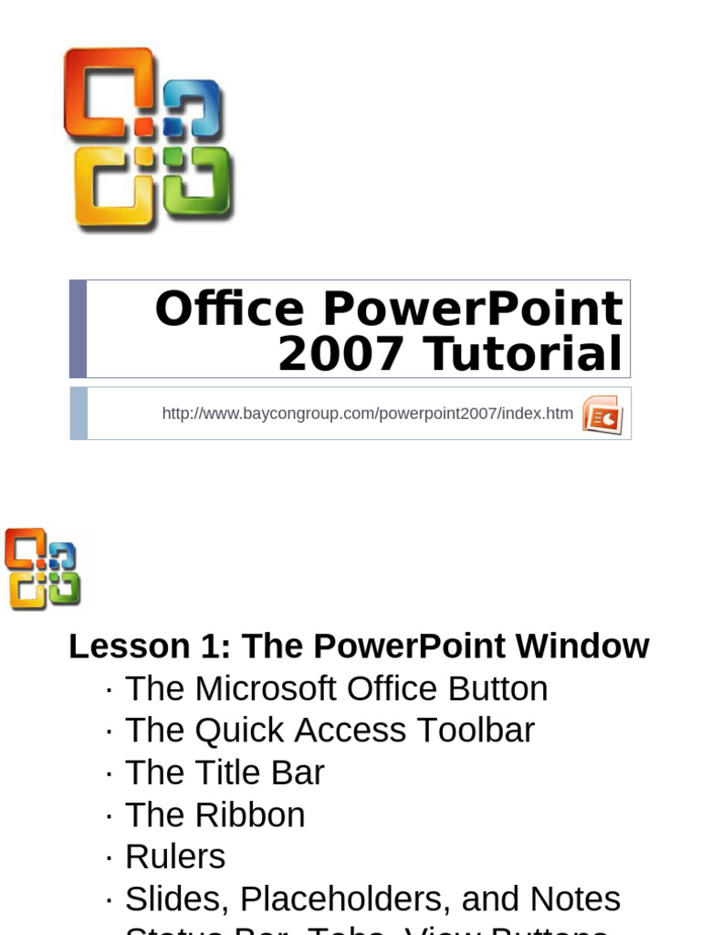 PowerPoint 2007 Beginner's Guide | PDF | Microsoft Power Point | Window ...