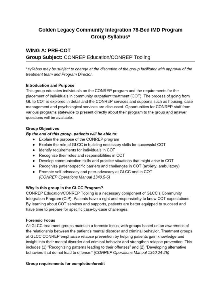 Understanding the CONREP Program | PDF | Mental Disorder | Psychology