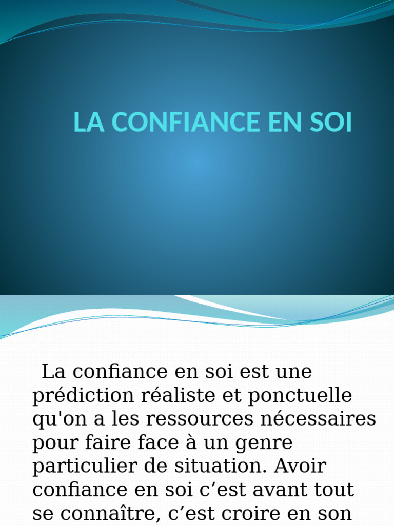 Les clés de la confiance en soi | PDF