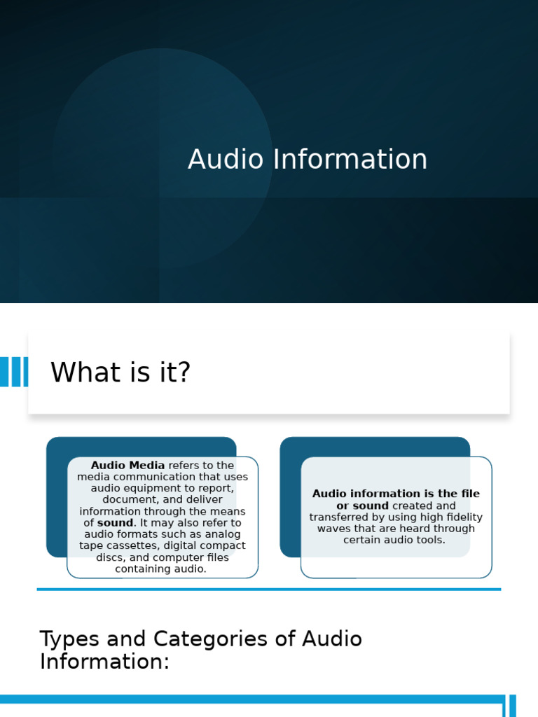 Understanding Audio Information Types | PDF | Sound Recording And ...