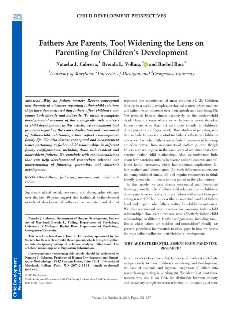 Fathers' Role in Child Development | PDF | Father | Parenting