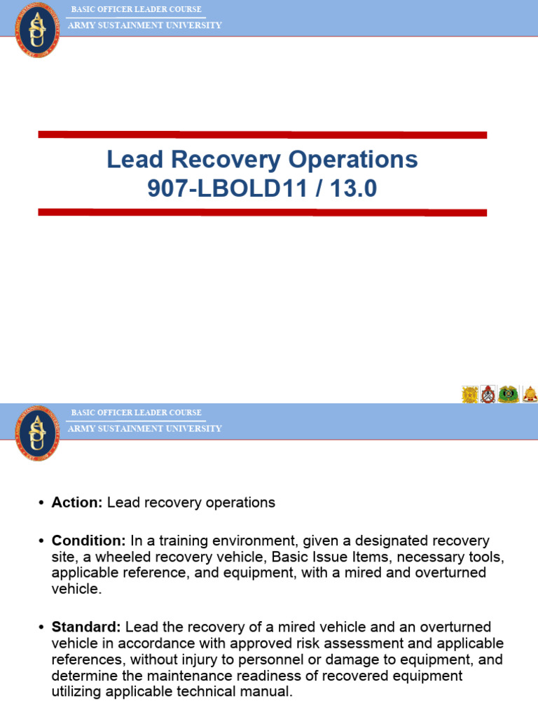 907-LBOLD11 Lead Recovery Operations QTR Review Instructor 23JAN18 ...