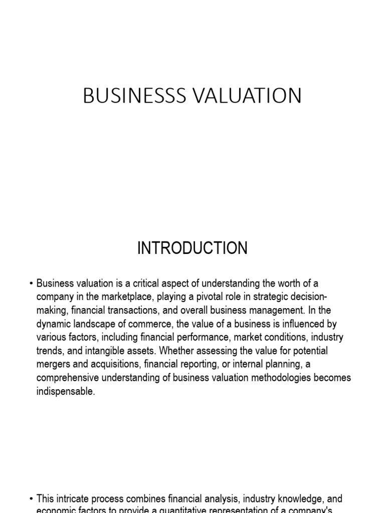 Business Valuation Methods Explained | PDF | Inflation | Valuation ...