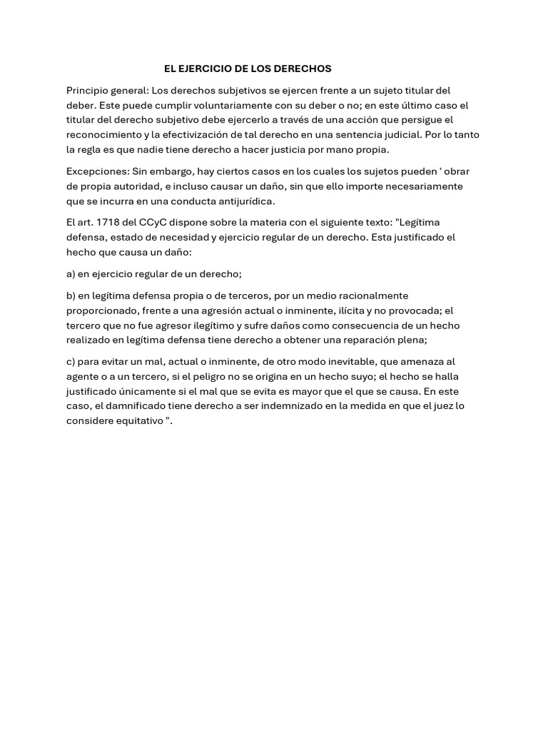 El Ejercicio de Los Derechos | PDF
