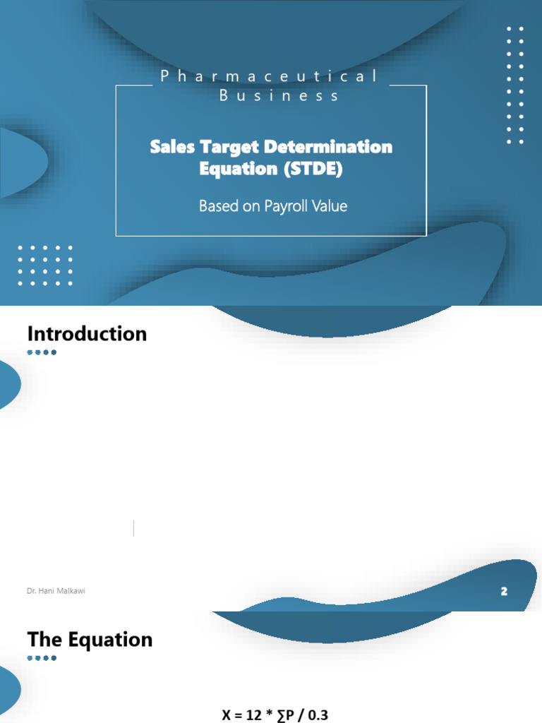 Sales Target Determination Equation (STDE) | PDF | Marketing | Expense