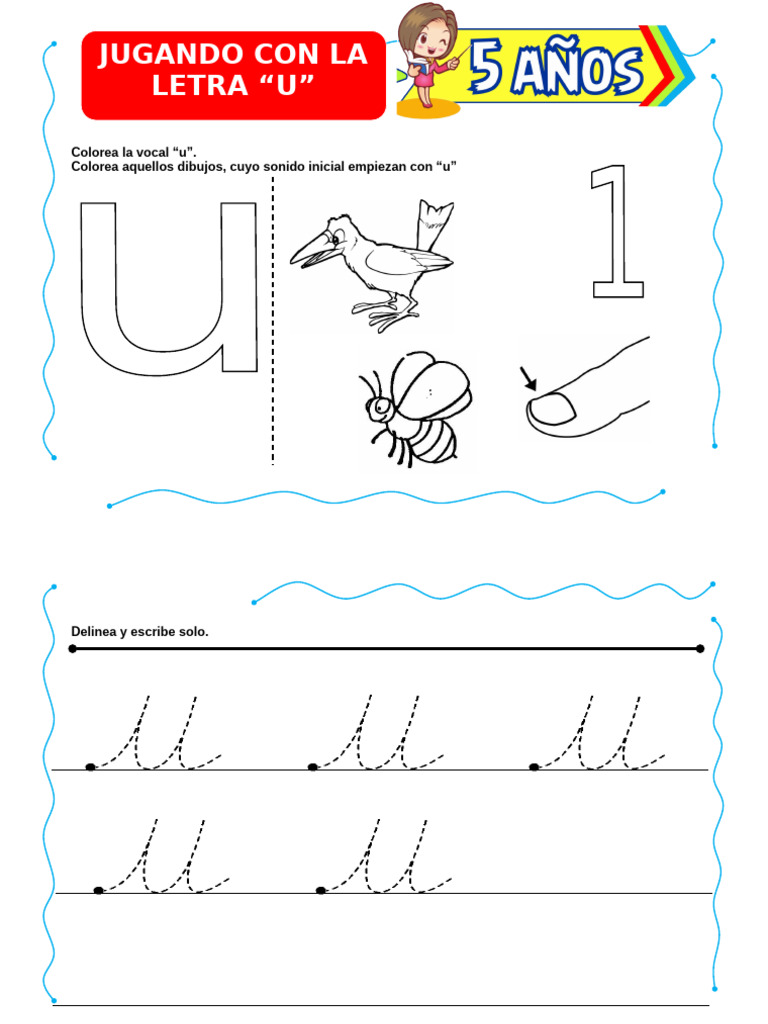 Jugando-con-la-Letra-U-para-Niños-de-5-Años | PDF