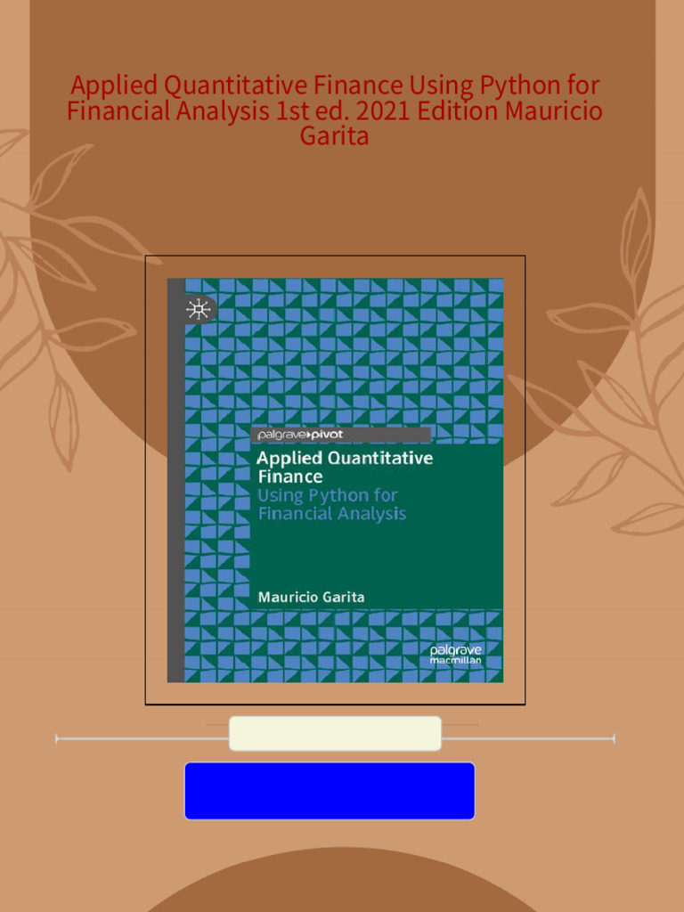 [FREE PDF sample] Applied Quantitative Finance Using Python for ...