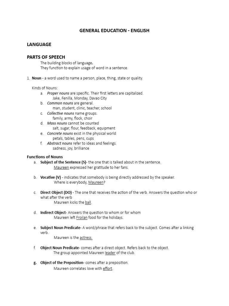 Gened English Handout 1 | PDF | Grammatical Number | Verb