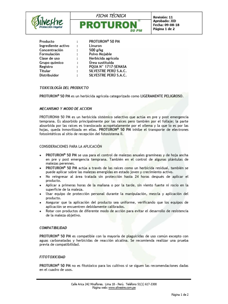 PROTURON | PDF | Herbicida | Hierba