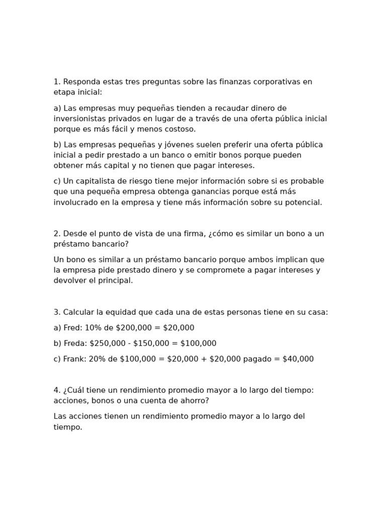Finanzas Corporativas y Estrategias de Inversión | PDF | Compartir ...