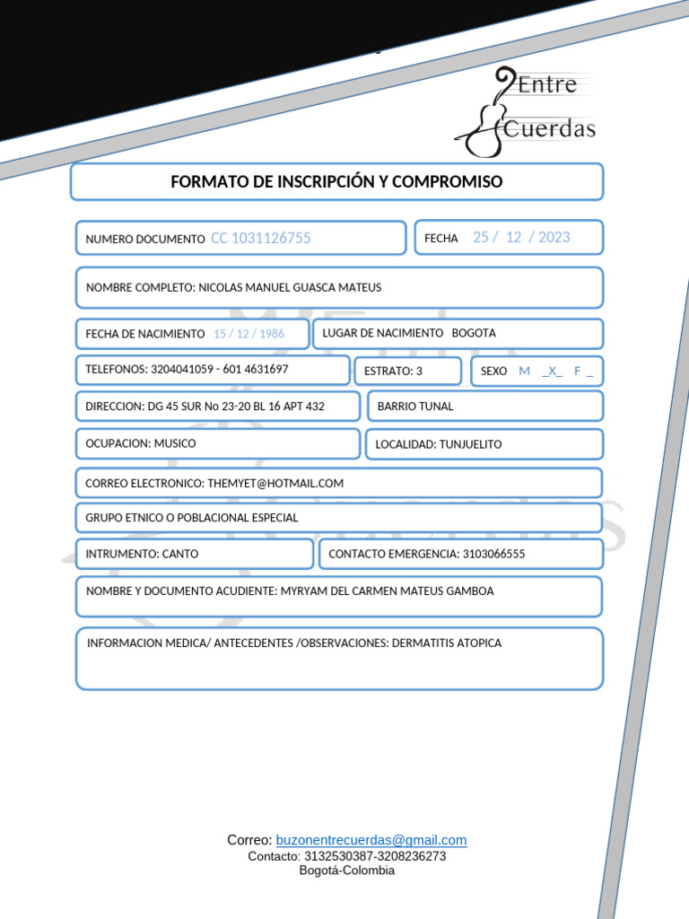 Formato Inscripcion Cfec | PDF