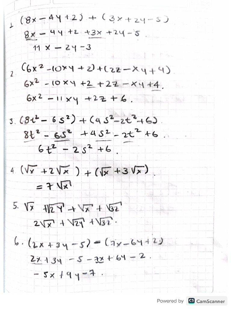 Taller de Operaciones Algebraicas | PDF