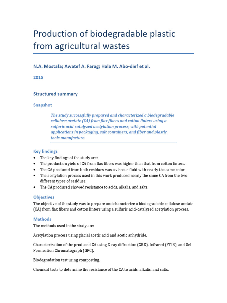 1 s2.0 S1878535215001100 Main | PDF | Plastic | Biodegradation