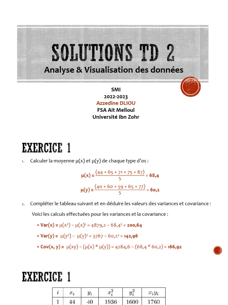 Analyse des données : Moyennes et régression | PDF | Ajustement affine ...
