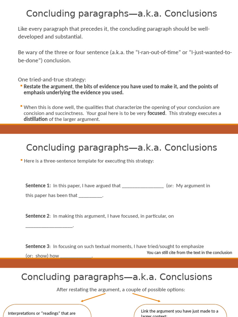 Crafting Effective Conclusion Paragraphs | PDF | Argument