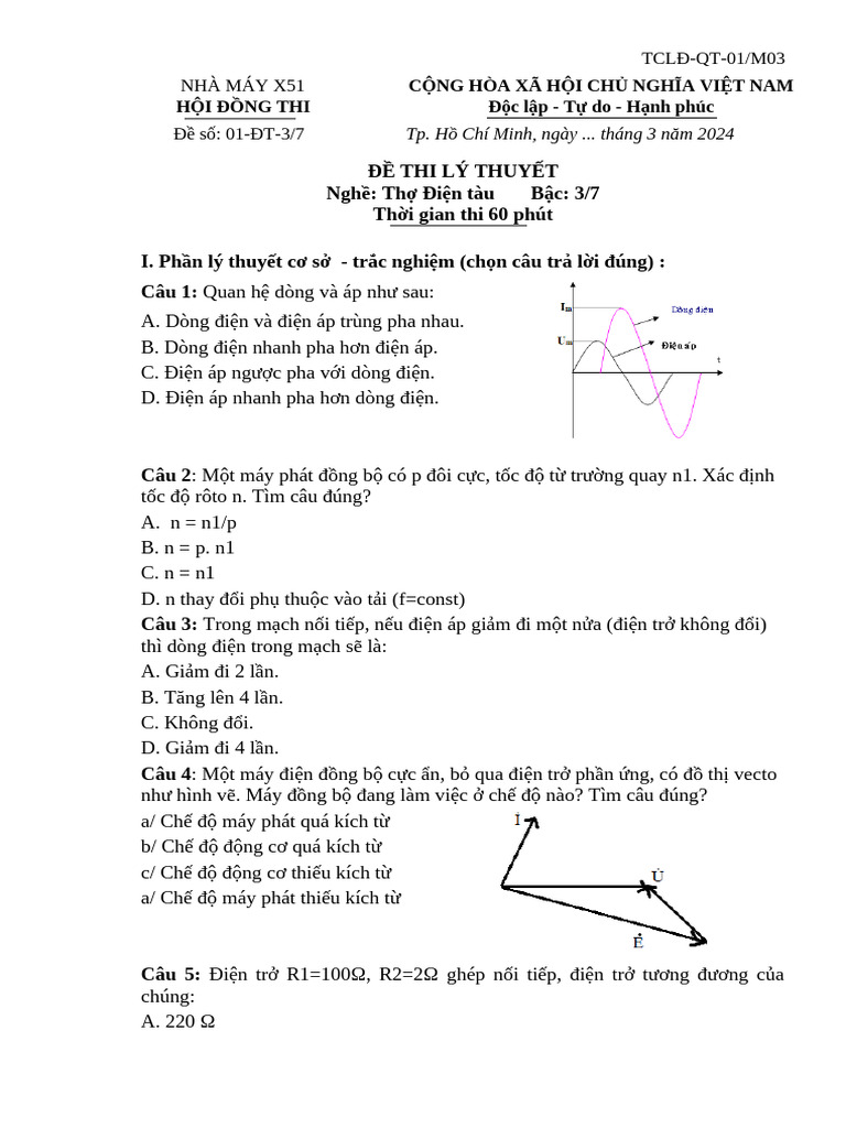 De Thi Ly Thuyet 3.7 | PDF