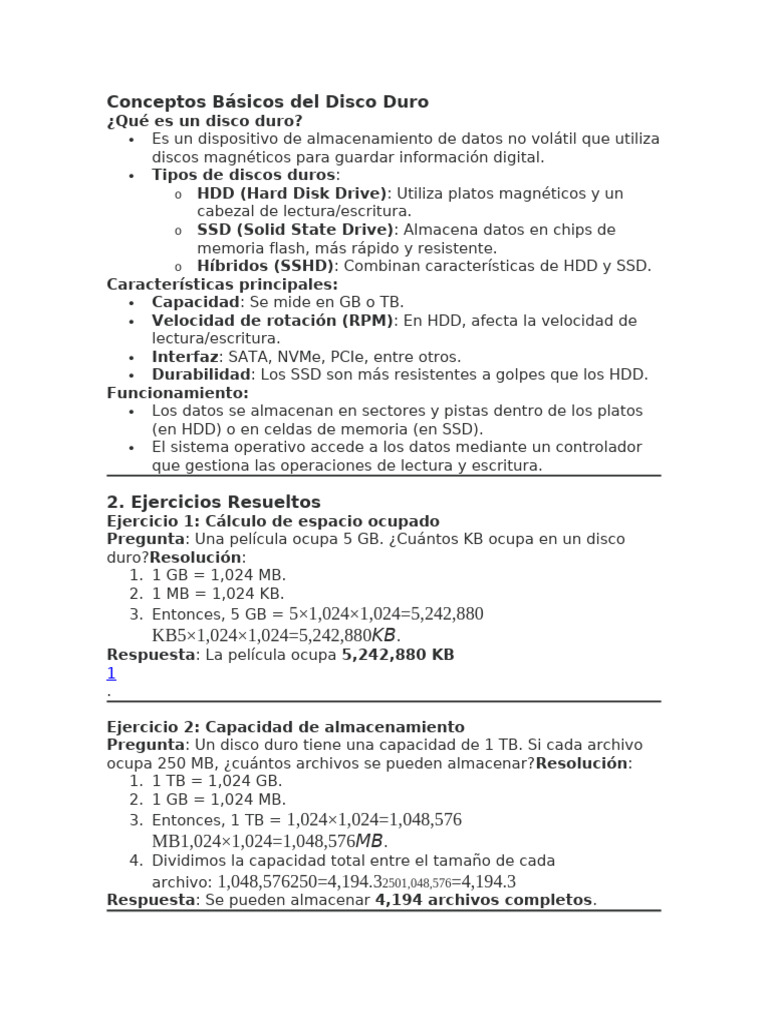 Conceptos Clave del Disco Duro | PDF | Disco duro | Unidad de estado sólido