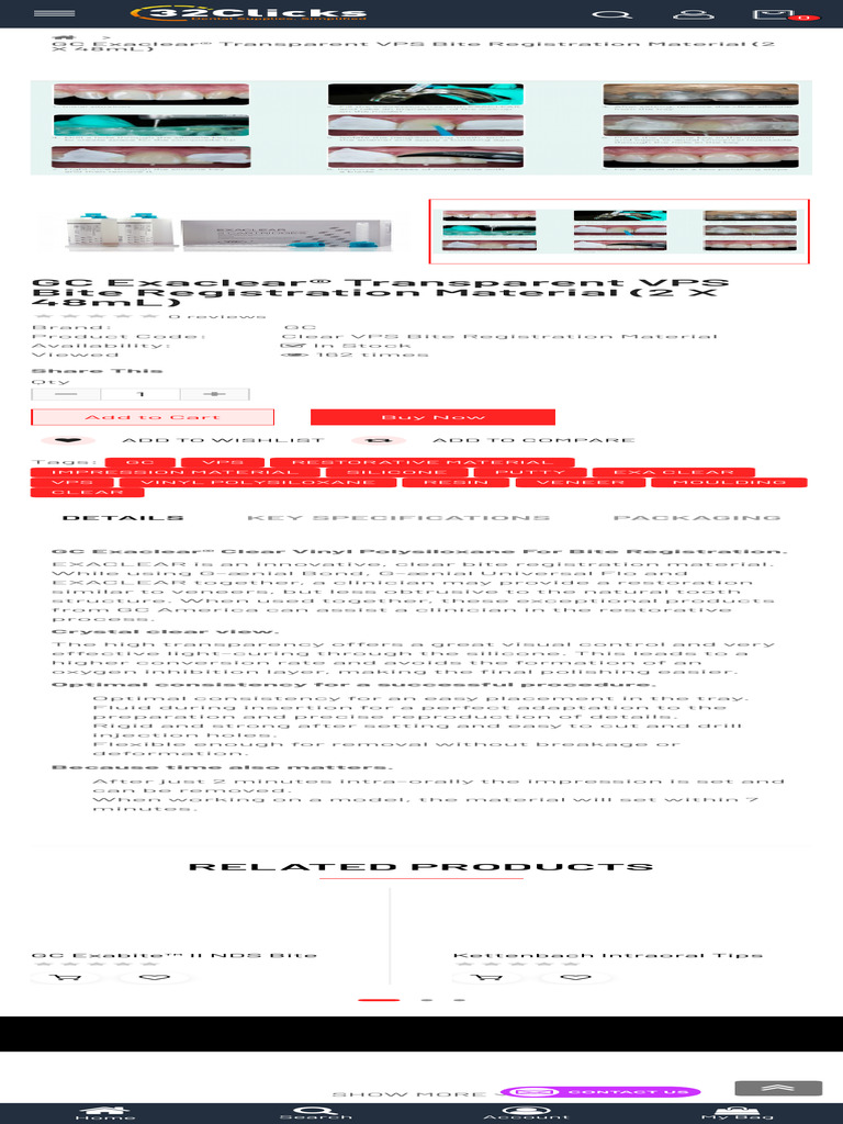 GC Exaclear® Transparent VPS Bite Registration Material (2 X 48mL ...