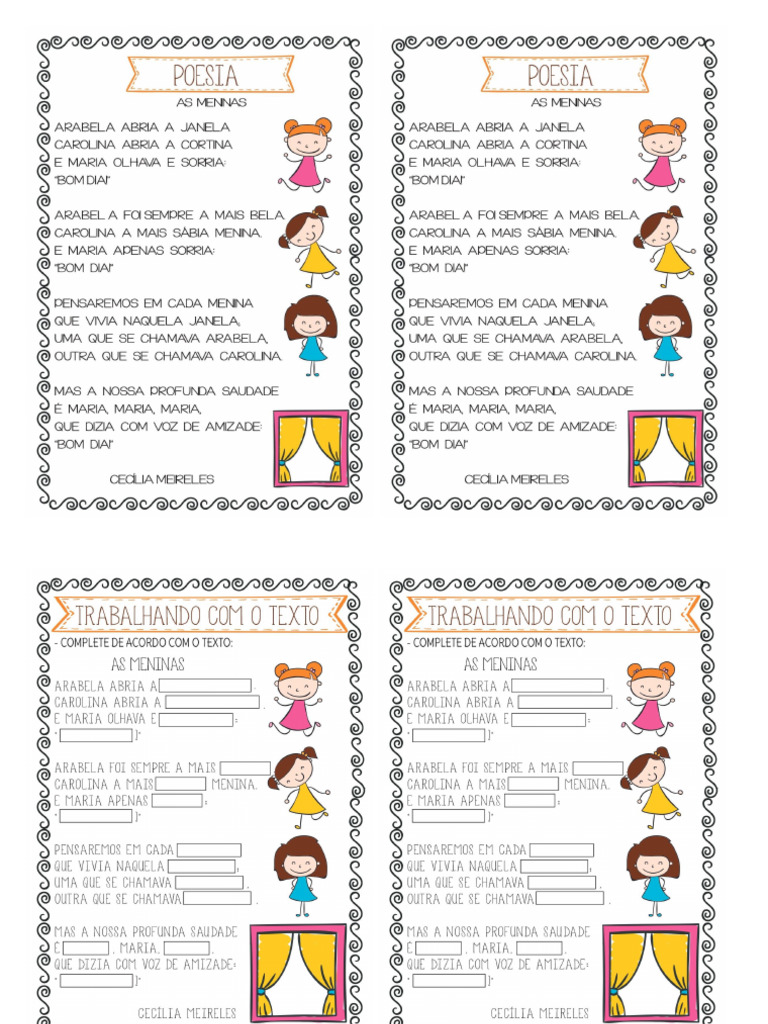 Poesia As meninas - Cecília Meireles | PDF