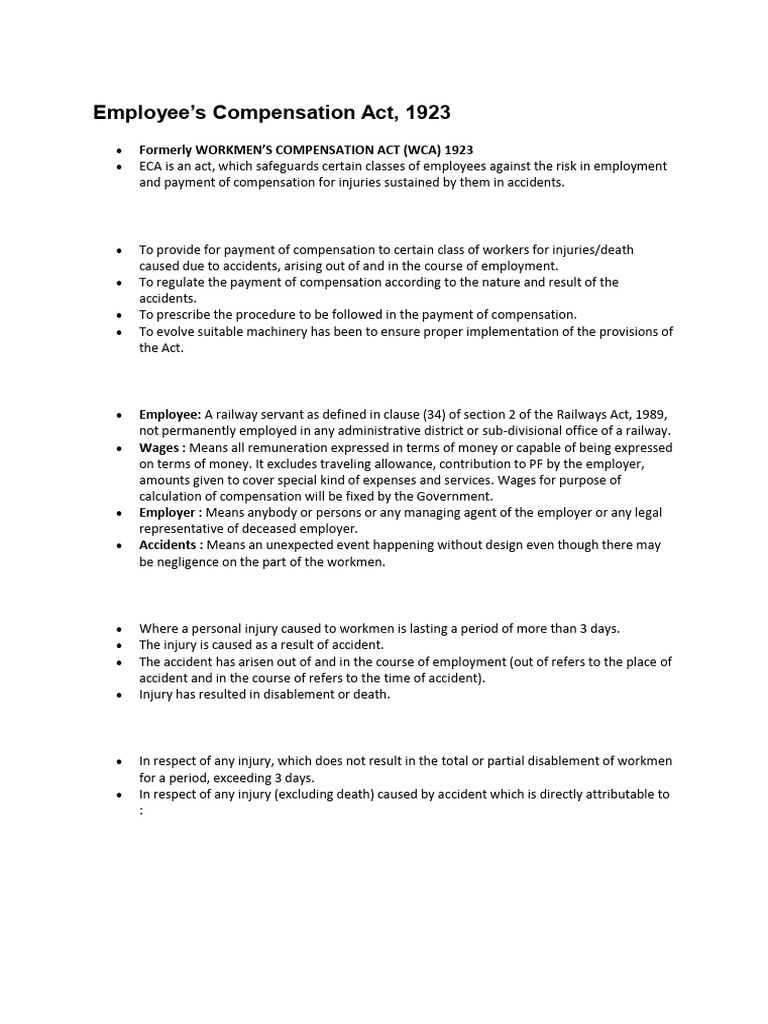 Employee Compensation Act Overview | PDF | Employment | Workers ...