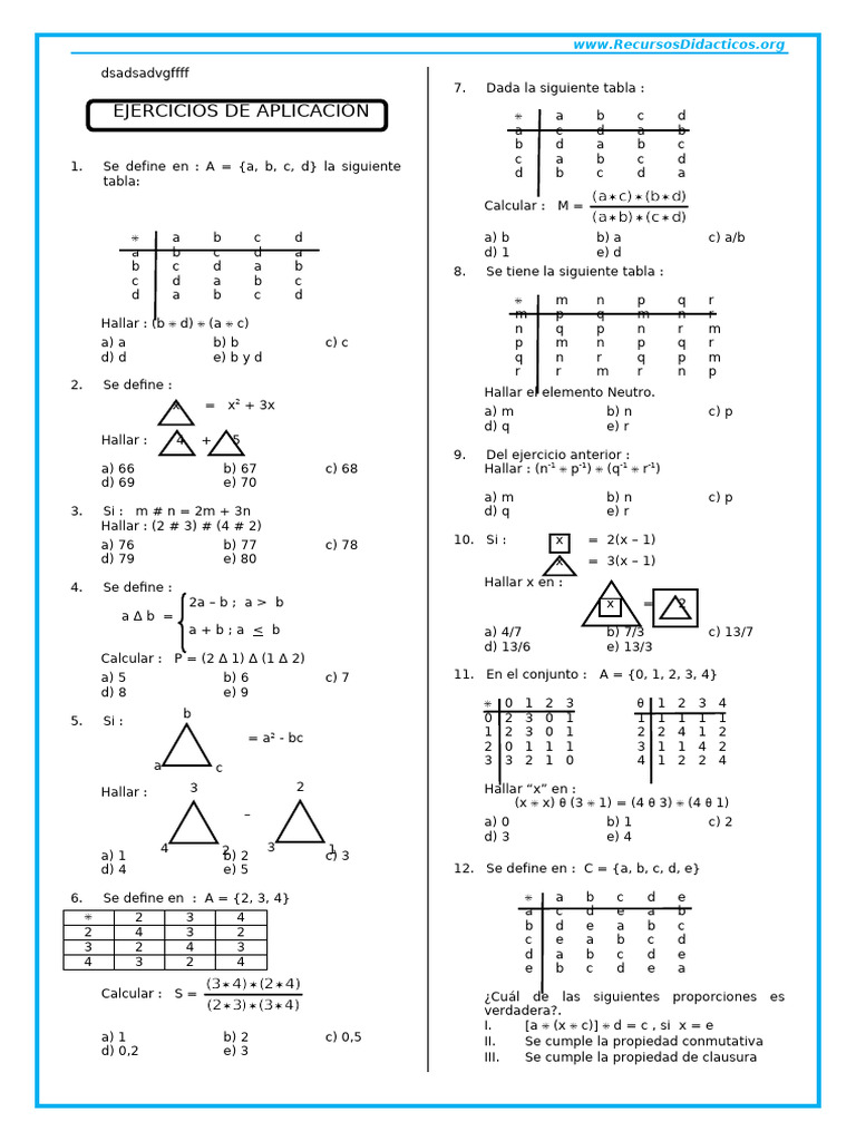 Ejercicios de Operaciones Matemáticas | PDF