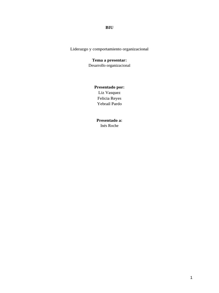 Liderazgo en Desarrollo Organizacional | PDF | Liderazgo | Análisis FODA