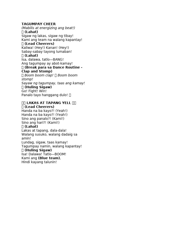 Tagumpay Cheer | PDF