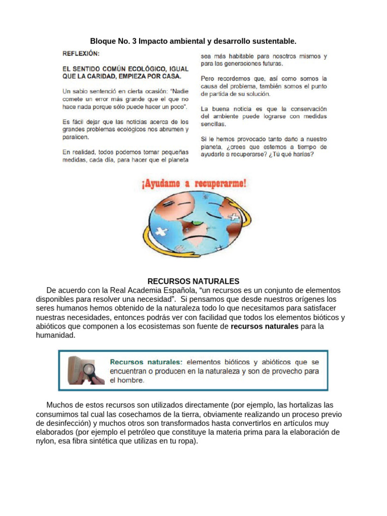 Impacto Ambiental y Desarrollo Sostenible | PDF | Entorno natural ...