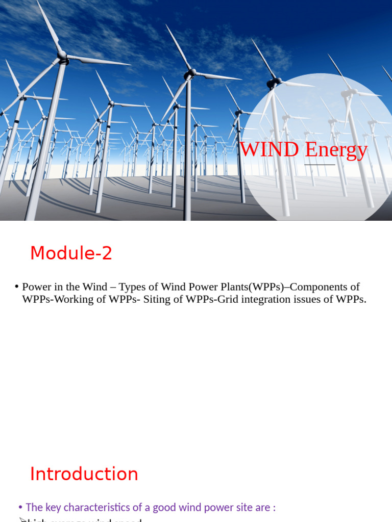 Module-2 Wind Energy | PDF | Wind Turbine | Wound