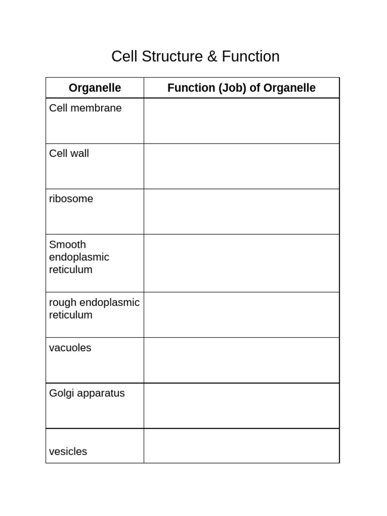 Overview of Cell Organelles and Functions | PDF