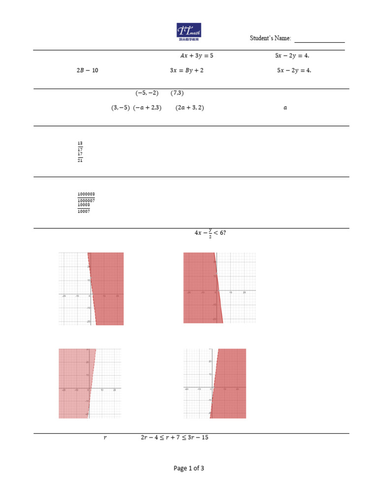 TTMath L2B Test2 Answer Key | PDF | Elementary Mathematics | Geometry