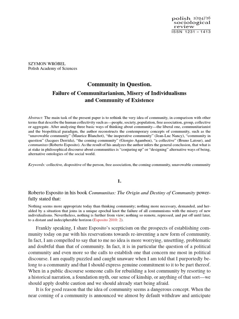 Rethinking Community: Failure & Desire | PDF | John Rawls