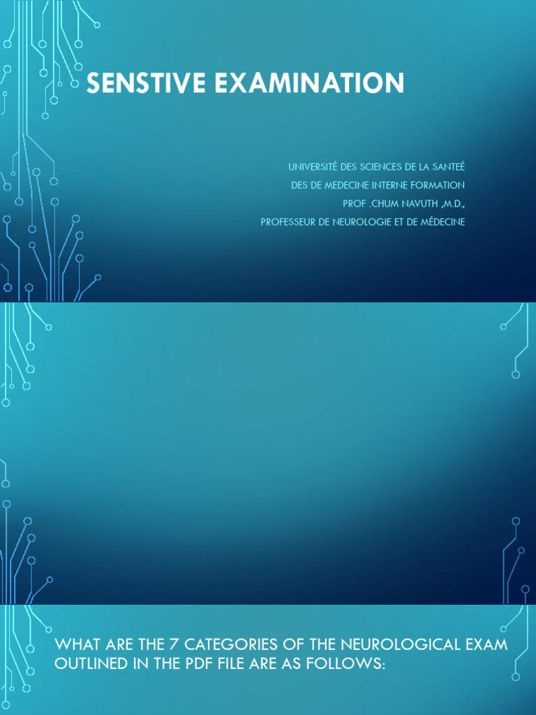 Comprehensive Neurological Exam Guide | PDF | Somatosensory System ...