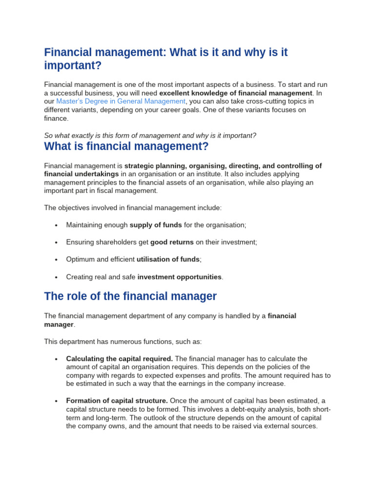 Understanding Financial Management Essentials | PDF | Investing | Dividend