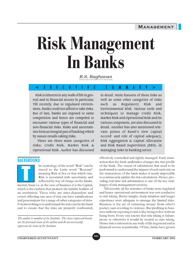 Understanding Risk Management in Banks | PDF | Financial Risk | Risk
