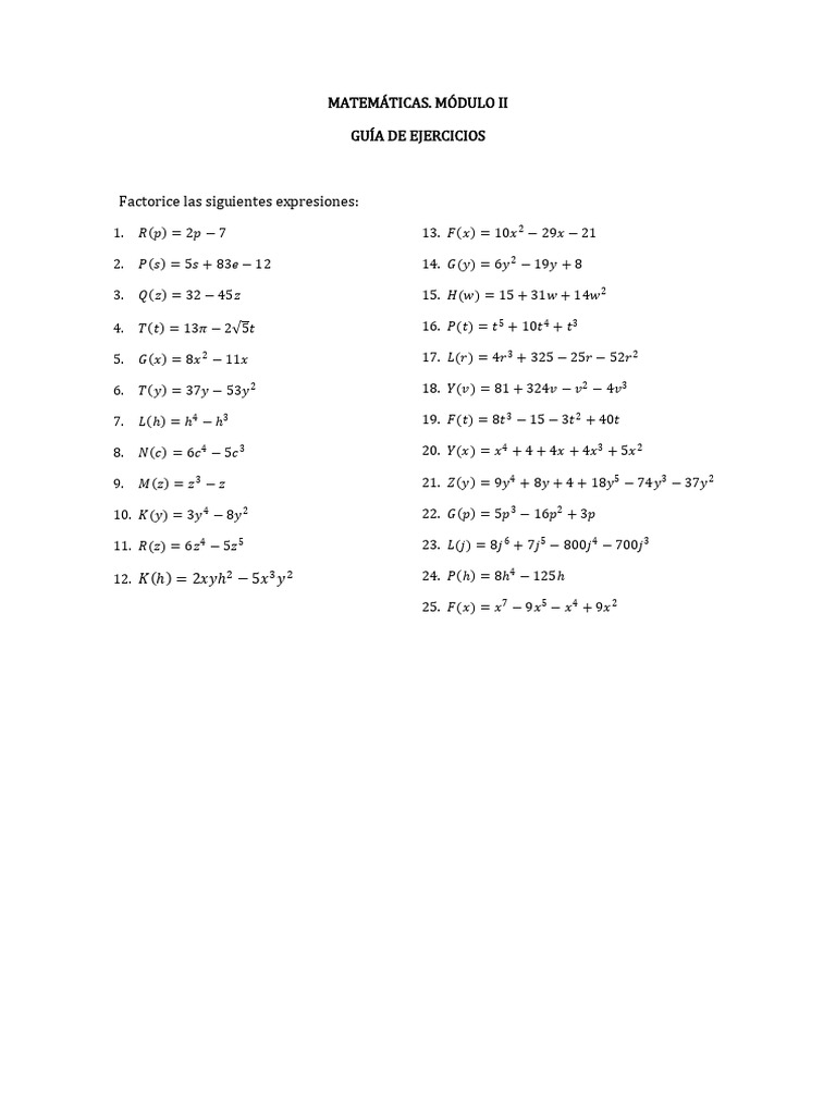 Matematica. Modulo II. Guía | PDF