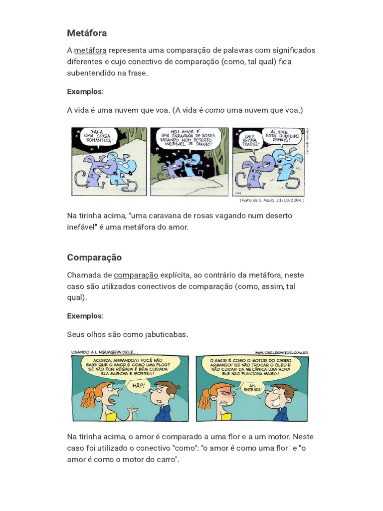 Figuras de Linguagem Explicadas | PDF | Metáfora | Amor