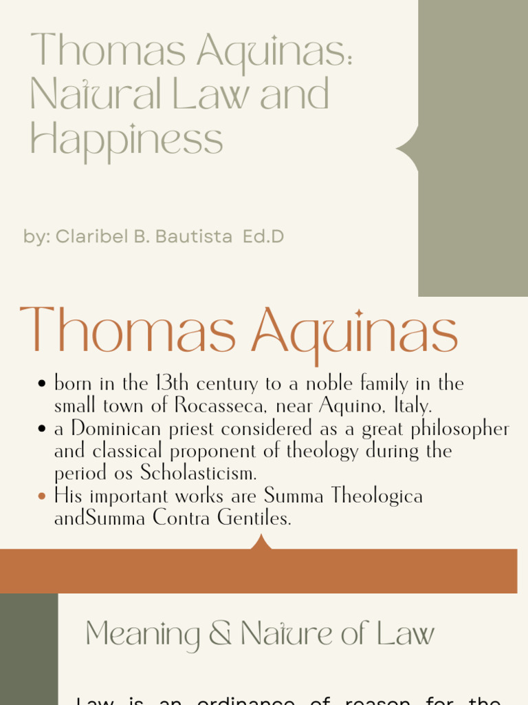 Aquinas on Law and Happiness | PDF | Thomas Aquinas | Natural Law
