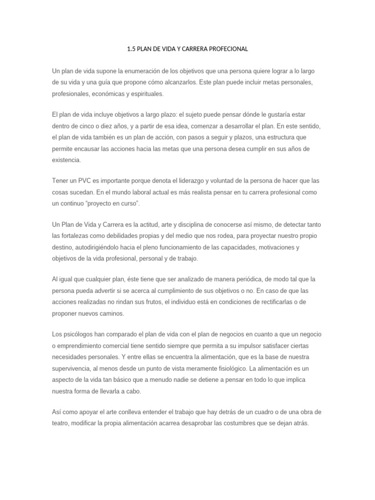 Plan de Vida y Carrera Profesional | PDF | Motivación | Motivacional
