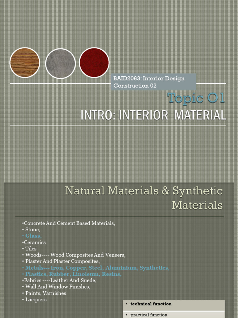 Interior Design Materials Overview | PDF | Glasses | Poly(Methyl ...