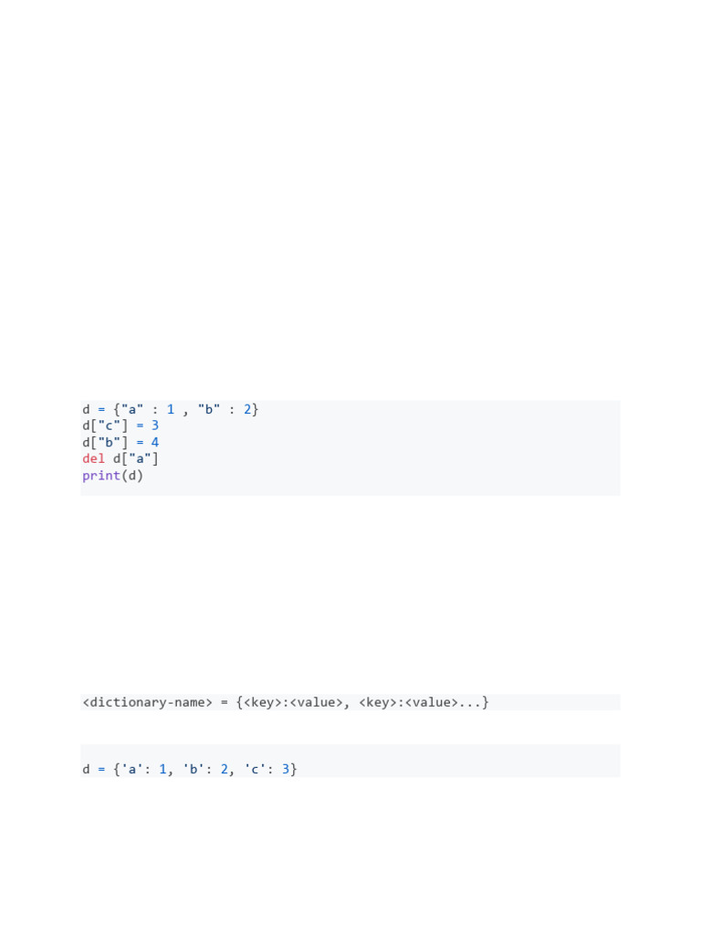 Understanding Python Dictionaries | PDF | Parameter (Computer ...