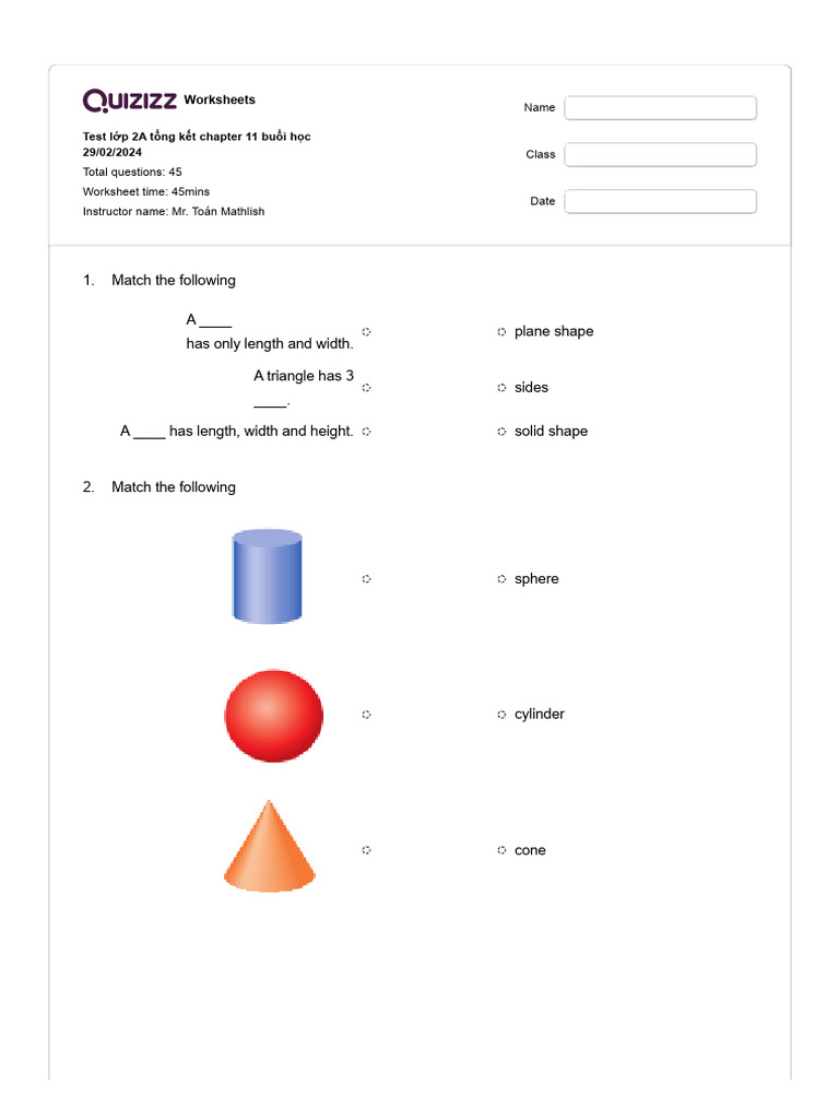 Grade 2 Geometry Worksheets | PDF | Shape | Rectangle