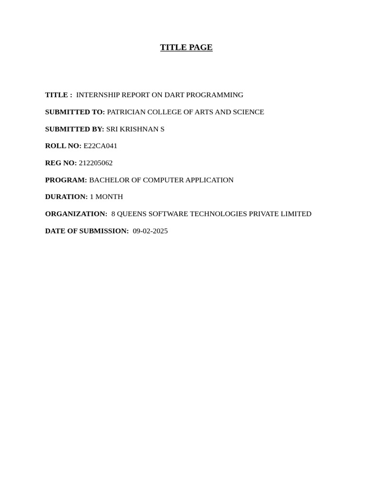 Internship at 8 Queens Software Technologies | PDF | Software ...
