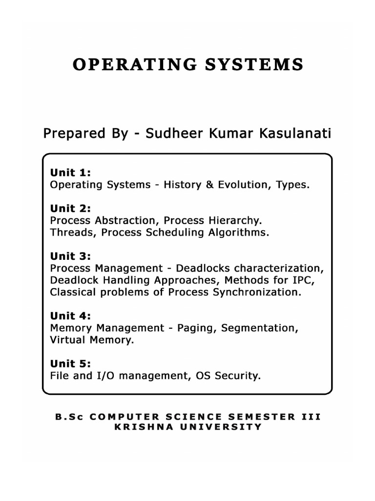 BSC 3rdsem Course8 OS | PDF | Operating System | Thread (Computing)