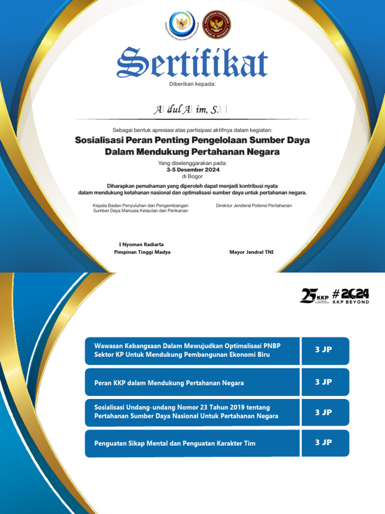 Sertifikat - Abdul Azim, S.T | PDF
