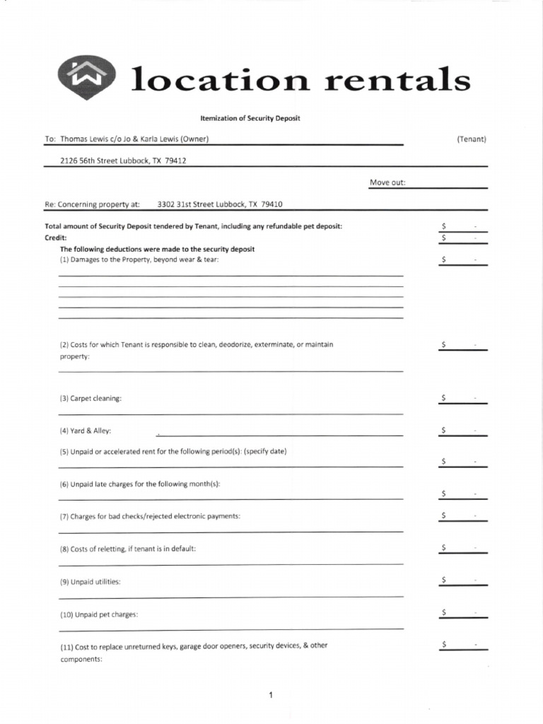 Collection Letters 0 Collection Sec Dep | PDF | Expense | Landlord