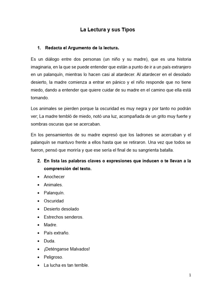 Tipos de Lectura y su Comprensión | PDF