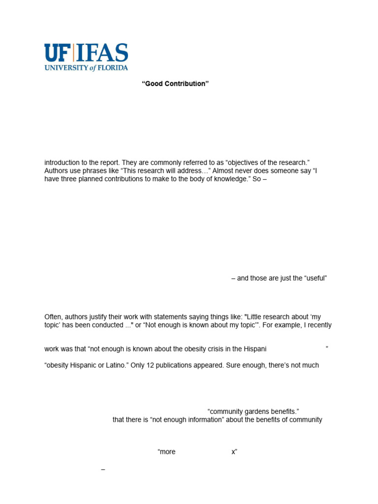 Understanding Good Contributions in Research | PDF | Theory | Knowledge